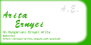 arita ernyei business card